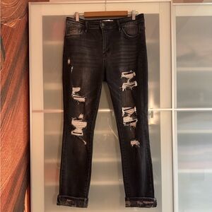 Distressed Black Jeans for Women